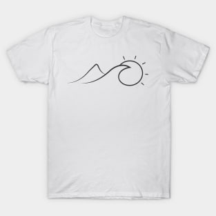 Mountain Waves And Sun Minimalistic Cute T-Shirt